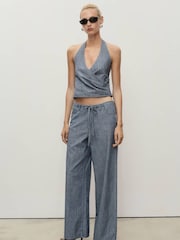 Mango Blue Mery Trousers - Image 1 of 6