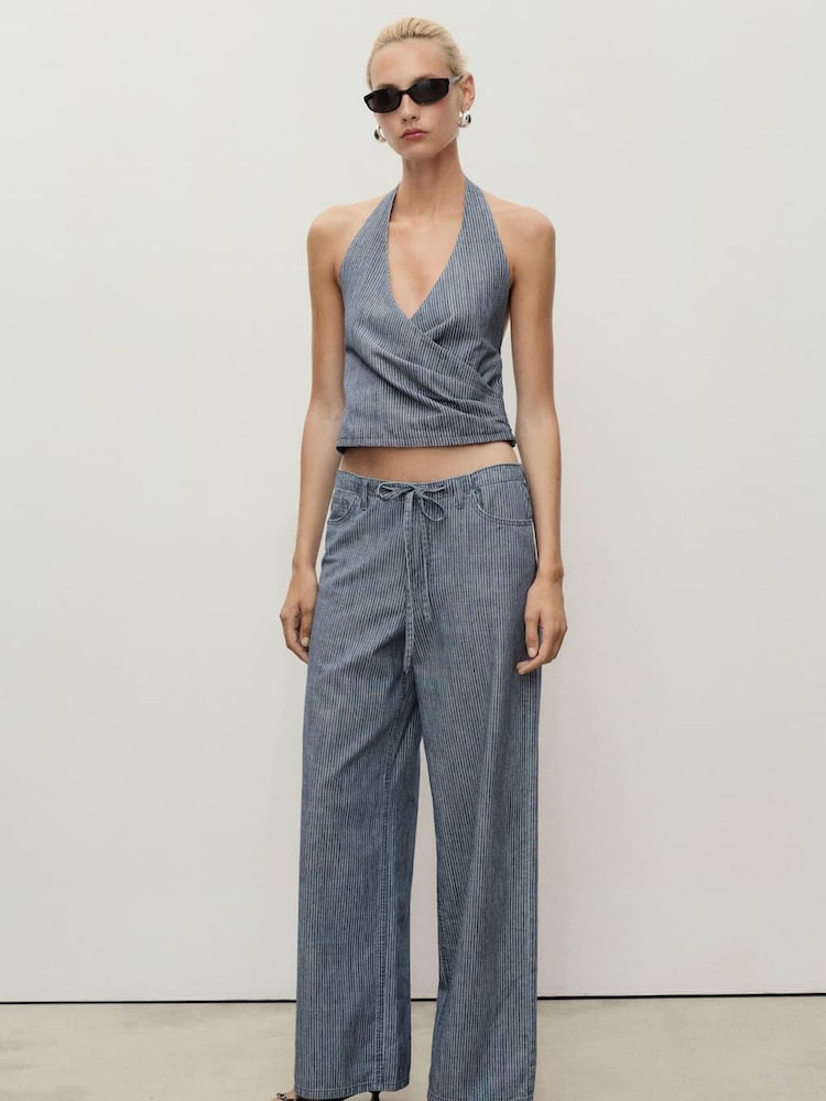 Mango Blue Mery Trousers - Image 1 of 6