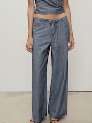 Mango Blue Mery Trousers - Image 3 of 6