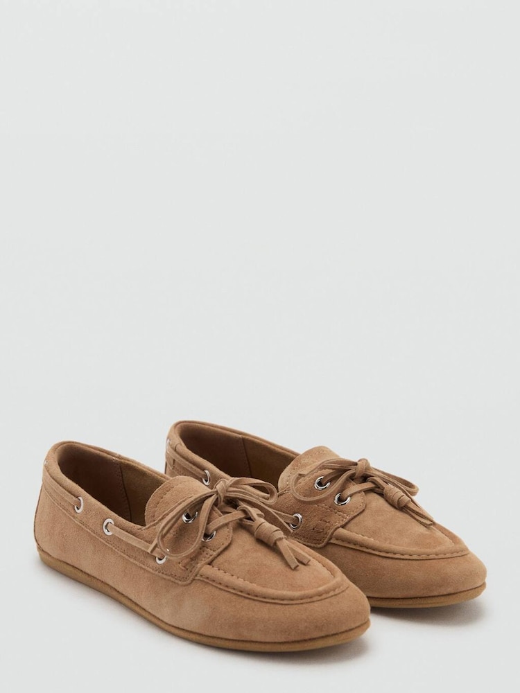 Mango Brown Nautical Suede Lace-up Shoes - Image 2 of 3