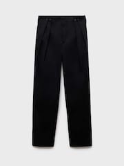Mango Black Buttons Cotton Trousers - Image 6 of 7