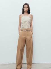 Mango Brown Mery Trousers - Image 1 of 7