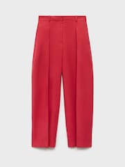 Mango Red Linen Blend Balloon Suit Trousers - Image 5 of 6