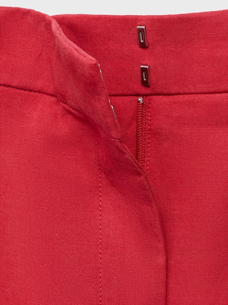 Mango Red Linen Blend Balloon Suit Trousers - Image 6 of 6 Mango Red Linen Blend Balloon Suit Trousers - Image 6 of 6