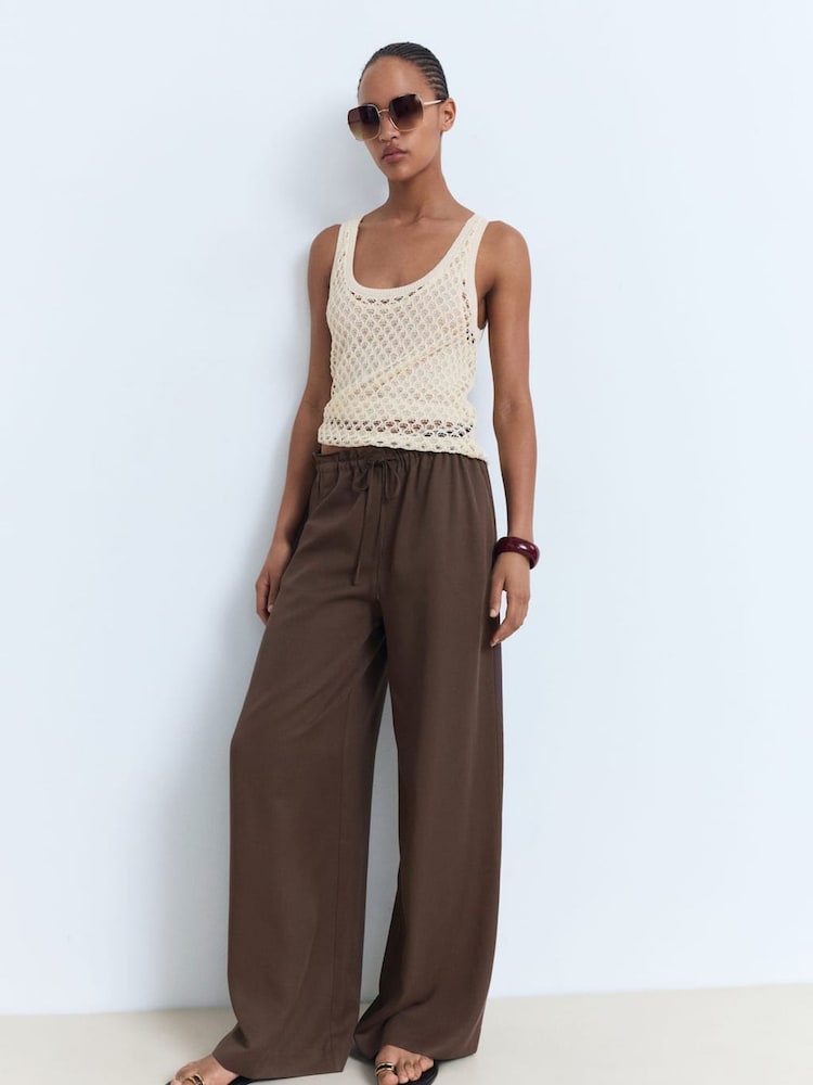 Mango Brown Cel Trousers - Image 1 of 5 Mango Brown Cel Trousers - Image 1 of 5