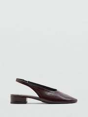 Mango Purple Block Heel Leather Shoes - Image 2 of 3