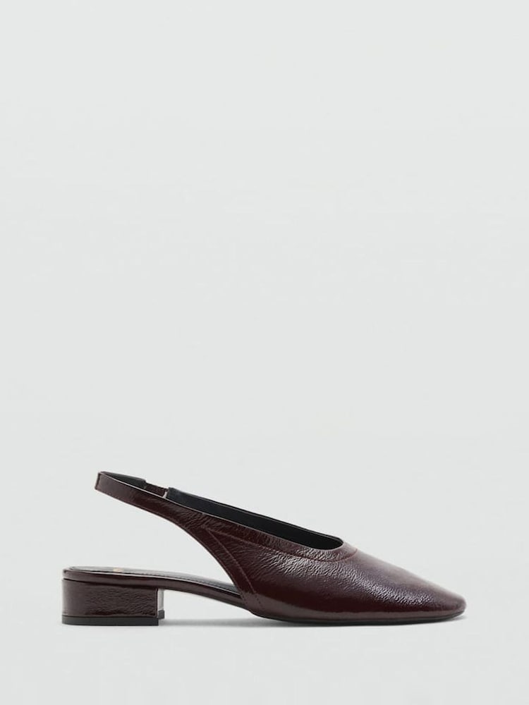 Mango Purple Block Heel Leather Shoes - Image 2 of 3
