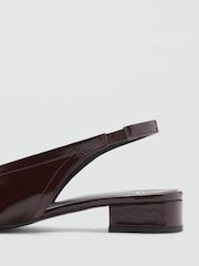 Mango Purple Block Heel Leather Shoes - Image 3 of 3