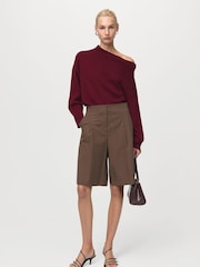 Mango Red Ruched Turtleneck Sweater - Image 1 of 6