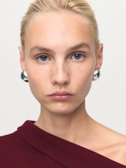 Mango Red Ruched Turtleneck Sweater - Image 4 of 6