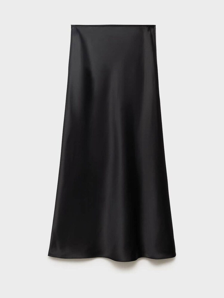 Mango Black Satin Long Skirt - Image 7 of 7