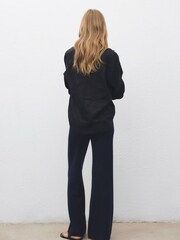 Mango Blue Straight Knitted Trousers - Image 2 of 6