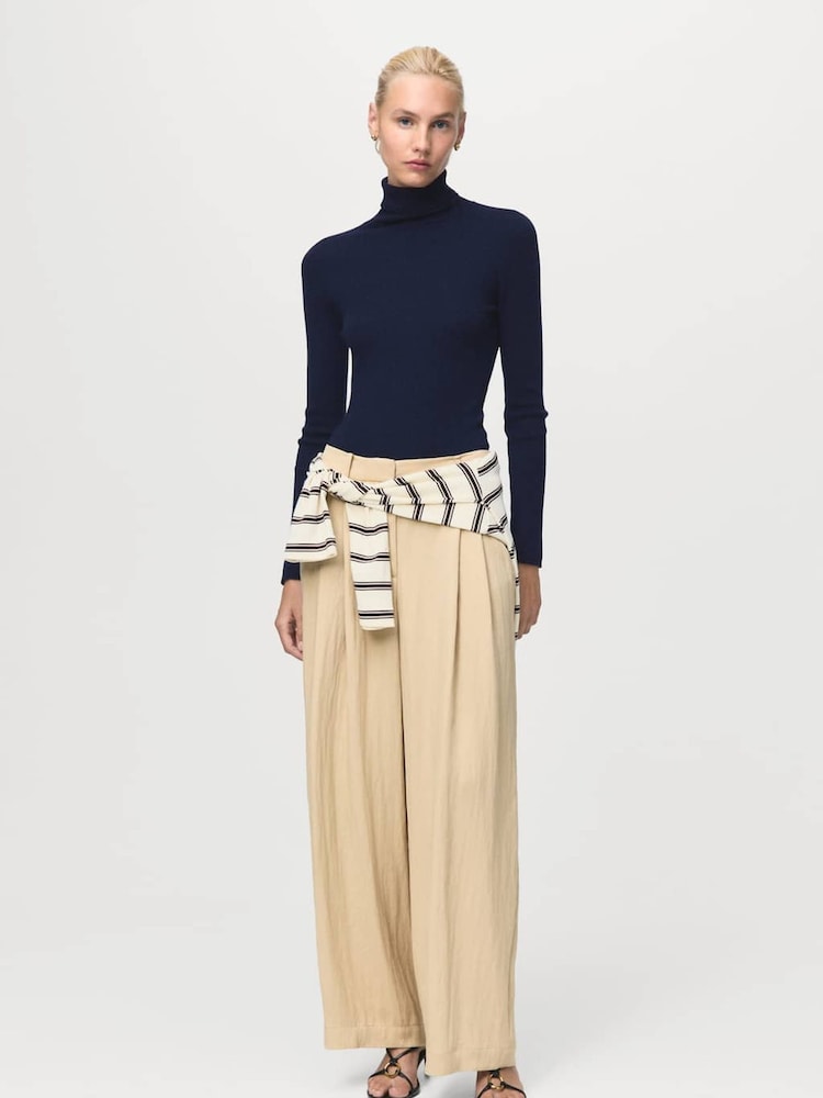Mango Blue Turtleneck Wool Sweater - Image 1 of 6