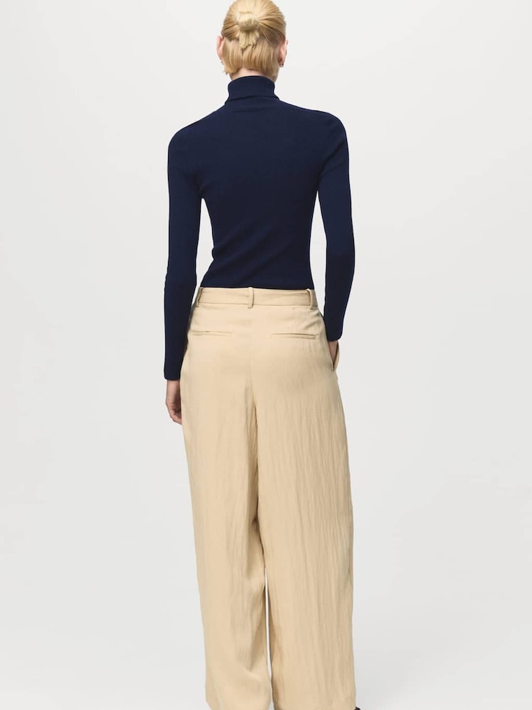 Mango Blue Turtleneck Wool Sweater - Image 2 of 6