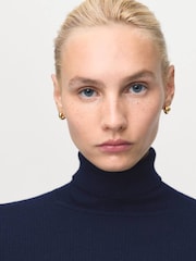 Mango Blue Turtleneck Wool Sweater - Image 4 of 6