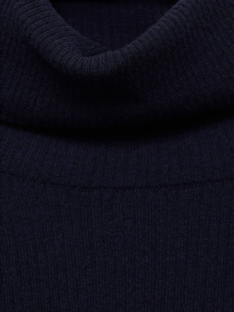 Mango Blue Turtleneck Wool Sweater - Image 6 of 6
