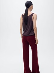 Mango Light Red Straight Knitted Trousers - Image 2 of 6