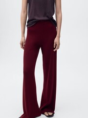 Mango Light Red Straight Knitted Trousers - Image 3 of 6