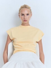Mango Yellow Short-Sleeved Fine-Knit Sweater - Image 3 of 6