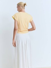 Mango Yellow Short-Sleeved Fine-Knit Sweater - Image 4 of 6