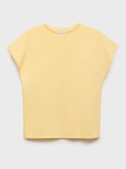 Mango Yellow Short-Sleeved Fine-Knit Sweater - Image 5 of 6