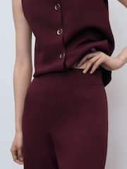 Mango Red Straight Knitted Trousers - Image 5 of 7