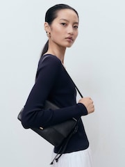 Mango Blue V-Neck Ribbed Knit Sweater - Image 3 of 6