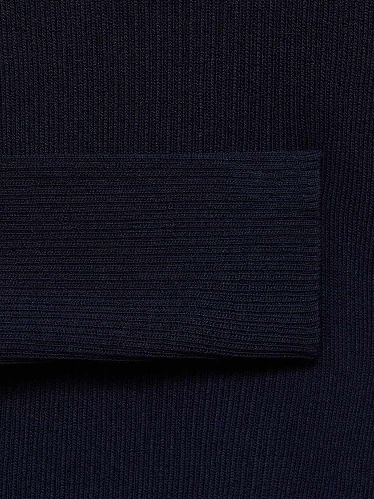 Mango Blue V-Neck Ribbed Knit Sweater - Image 6 of 6