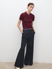 Mango Red Zipper Polo Neck Sweater - Image 1 of 7