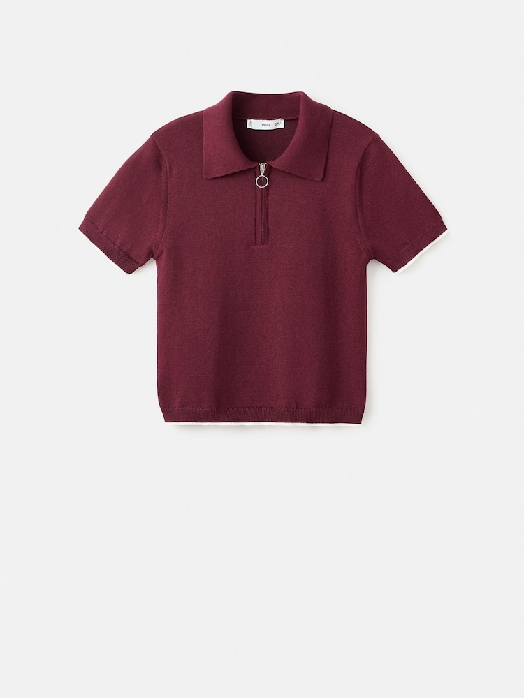 Mango Red Zipper Polo Neck Sweater - Image 7 of 7