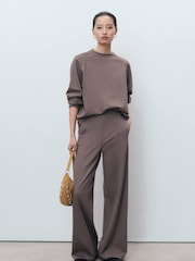 Mango Grey Jogger Trousers With Elastic Waist - Image 1 of 7