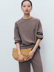 Mango Grey Jogger Trousers With Elastic Waist - Image 2 of 7