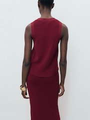 Mango Red Fine-Knit Waistcoats - Image 2 of 7