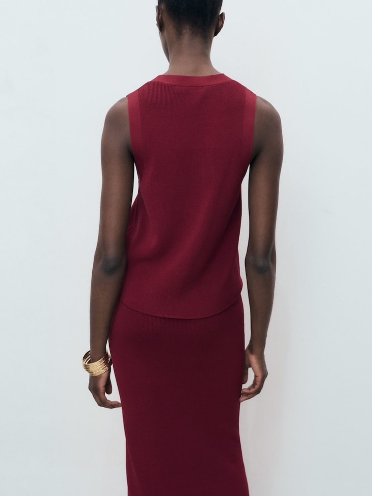 Mango Red Fine-Knit Waistcoats - Image 2 of 7