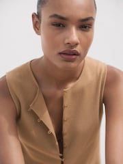 Mango Brown Drop Waistcoat - Image 5 of 7