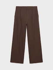 Mango Brown Low-Rise Wide-Leg Trousers - Image 4 of 5
