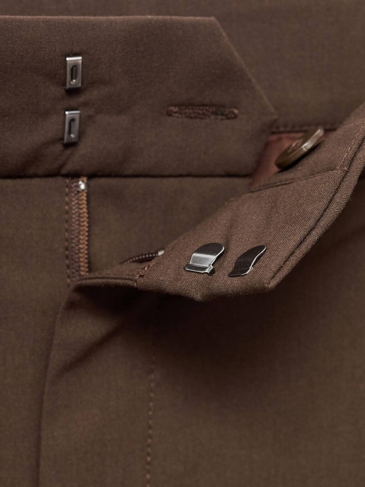 Mango Brown Low-Rise Wide-Leg Trousers - Image 5 of 5 Mango Brown Low-Rise Wide-Leg Trousers - Image 5 of 5
