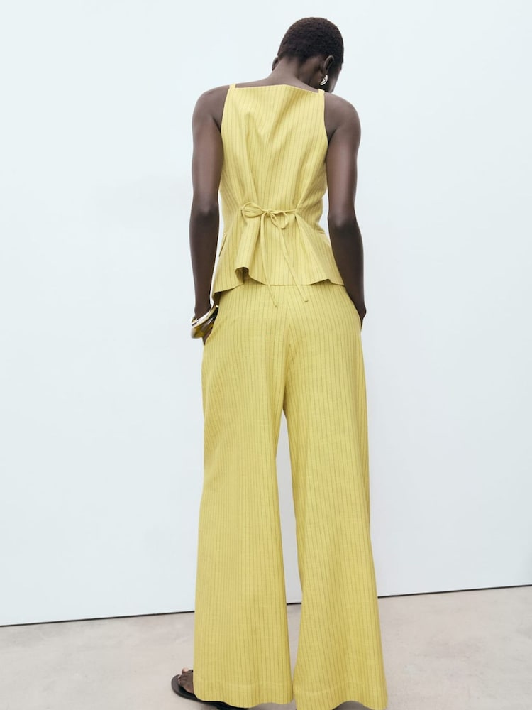 Mango Yellow Luca Trousers - Image 2 of 7 Mango Yellow Luca Trousers - Image 2 of 7