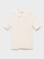 Mango White Short-Sleeved Polo-Neck Sweater - Image 6 of 7