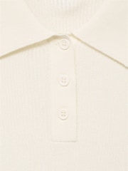 Mango White Short-Sleeved Polo-Neck Sweater - Image 7 of 7