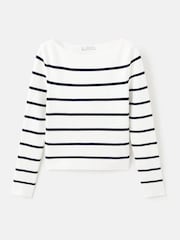 Mango White Fine-Knit Boat-Neck Sweater - Image 5 of 6