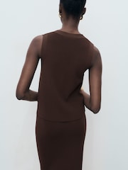Mango Brown Fine-Knit Waistcoats - Image 2 of 7