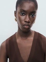 Mango Brown Fine-Knit Waistcoats - Image 5 of 7