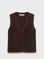 Mango Brown Fine-Knit Waistcoats - Image 6 of 7