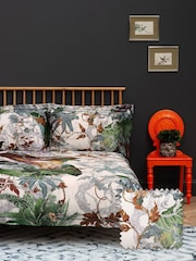 Timorous Beasties Canopy Silver Papua Paradise 220 Thread Count Duvet Cover and Pillowcase Set - Image 1 of 9