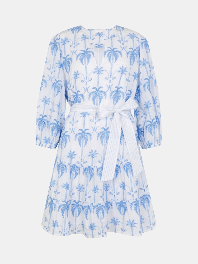 Accessorize White Palm Broderie Mini Dress - Image 1 of 1
