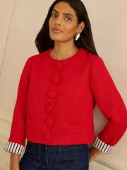 Κόκκινο - Σακάκι με χτένι Love & Roses Boucle - Εικόνα 1 του 5