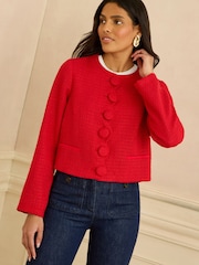 Κόκκινο - Σακάκι με χτένι Love & Roses Boucle - Εικόνα 2 του 5