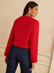 Κόκκινο - Σακάκι με χτένι Love & Roses Boucle - Εικόνα 3 του 5