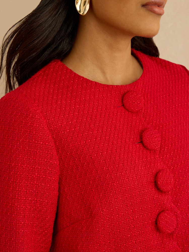 Κόκκινο - Σακάκι με χτένι Love & Roses Boucle - Εικόνα 5 του 5